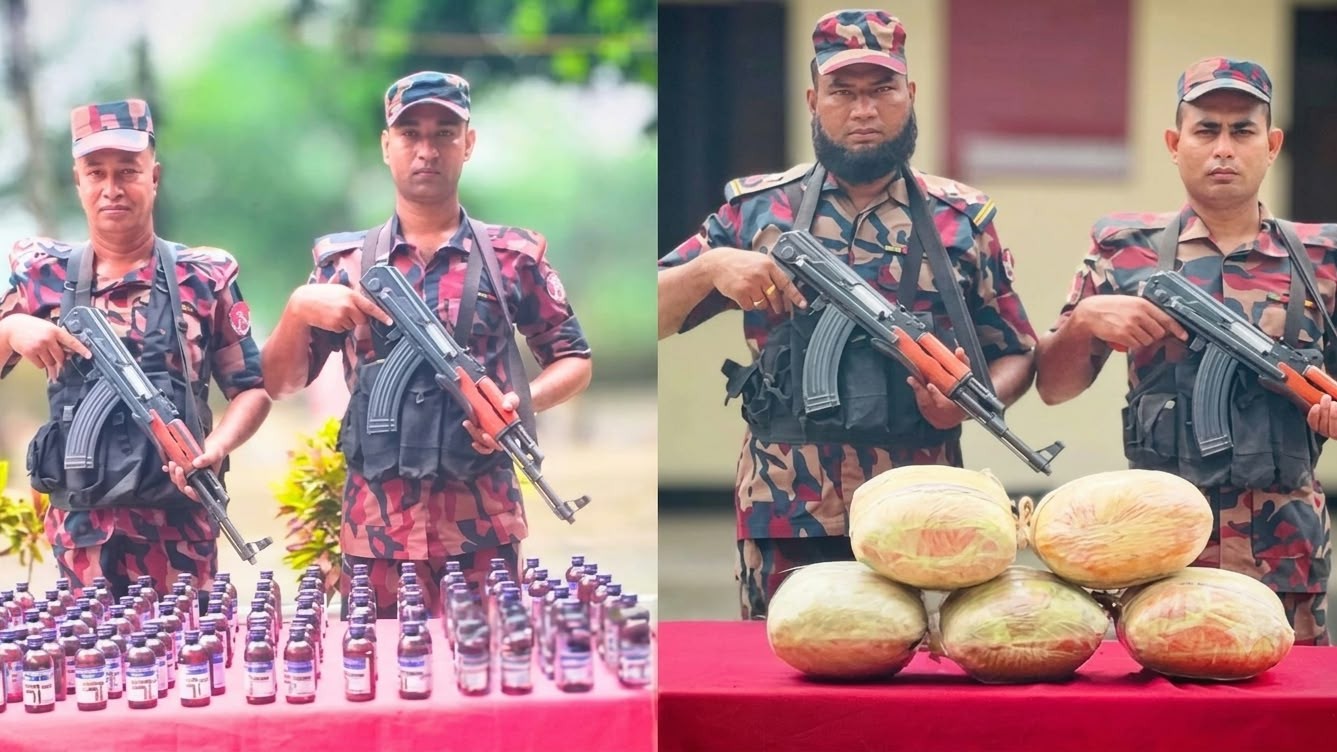 লালমনিরহাট সীমান্তে বিজিবির অভিযানে বিপুল পরিমাণ মাদক জব্দ